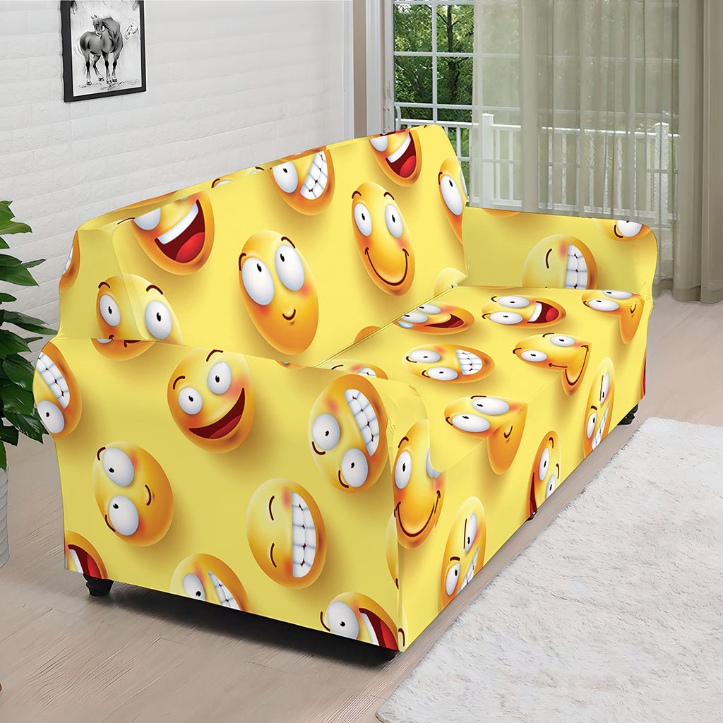 Crazy Emoji Pattern Print Sofa Cover