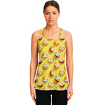 Crazy Emoji Pattern Print Women's Racerback Tank Top