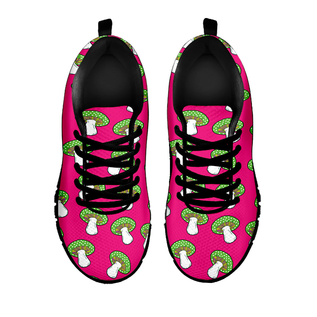 Crazy Mushroom Pattern Print Black Sneakers