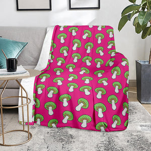 Crazy Mushroom Pattern Print Blanket