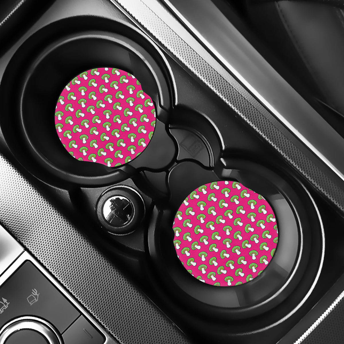 Crazy Mushroom Pattern Print Car Coasters