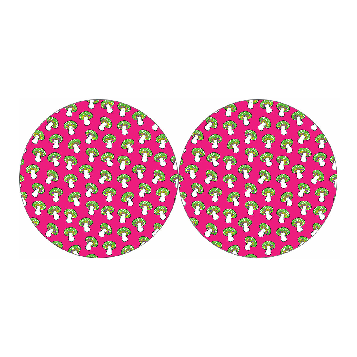 Crazy Mushroom Pattern Print Car Coasters