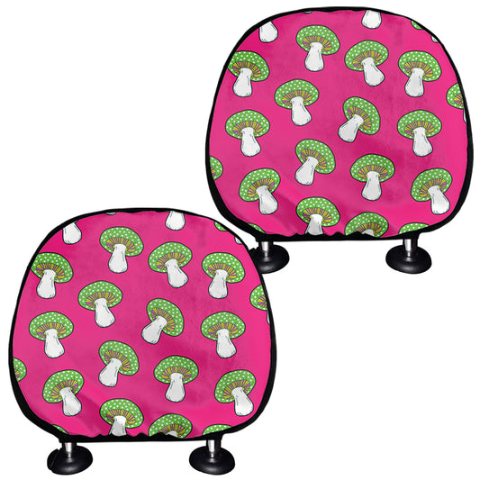 Crazy Mushroom Pattern Print Car Headrest Covers