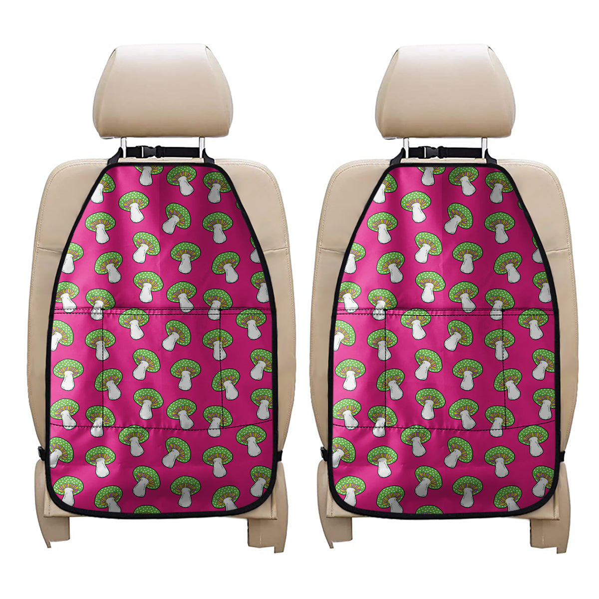 Crazy Mushroom Pattern Print Car Seat Organizers