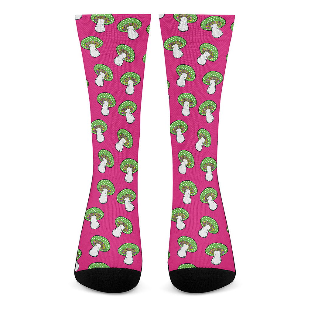 Crazy Mushroom Pattern Print Crew Socks