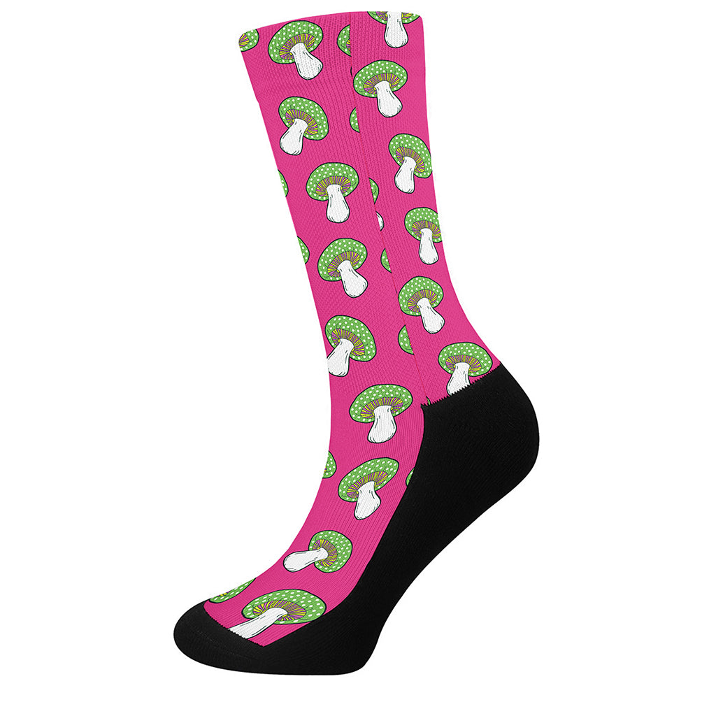 Crazy Mushroom Pattern Print Crew Socks