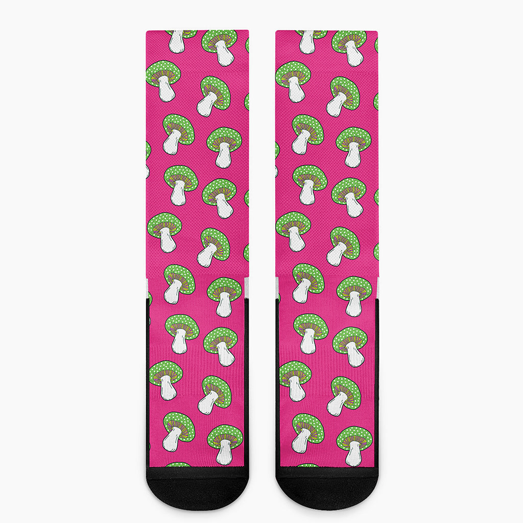 Crazy Mushroom Pattern Print Crew Socks