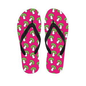 Crazy Mushroom Pattern Print Flip Flops