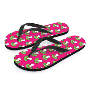 Crazy Mushroom Pattern Print Flip Flops