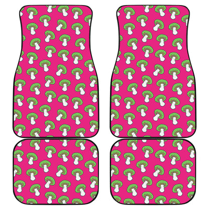 Crazy Mushroom Pattern Print Front and Back Car Floor Mats