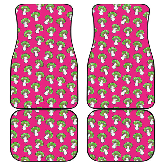 Crazy Mushroom Pattern Print Front and Back Car Floor Mats