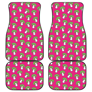 Crazy Mushroom Pattern Print Front and Back Car Floor Mats