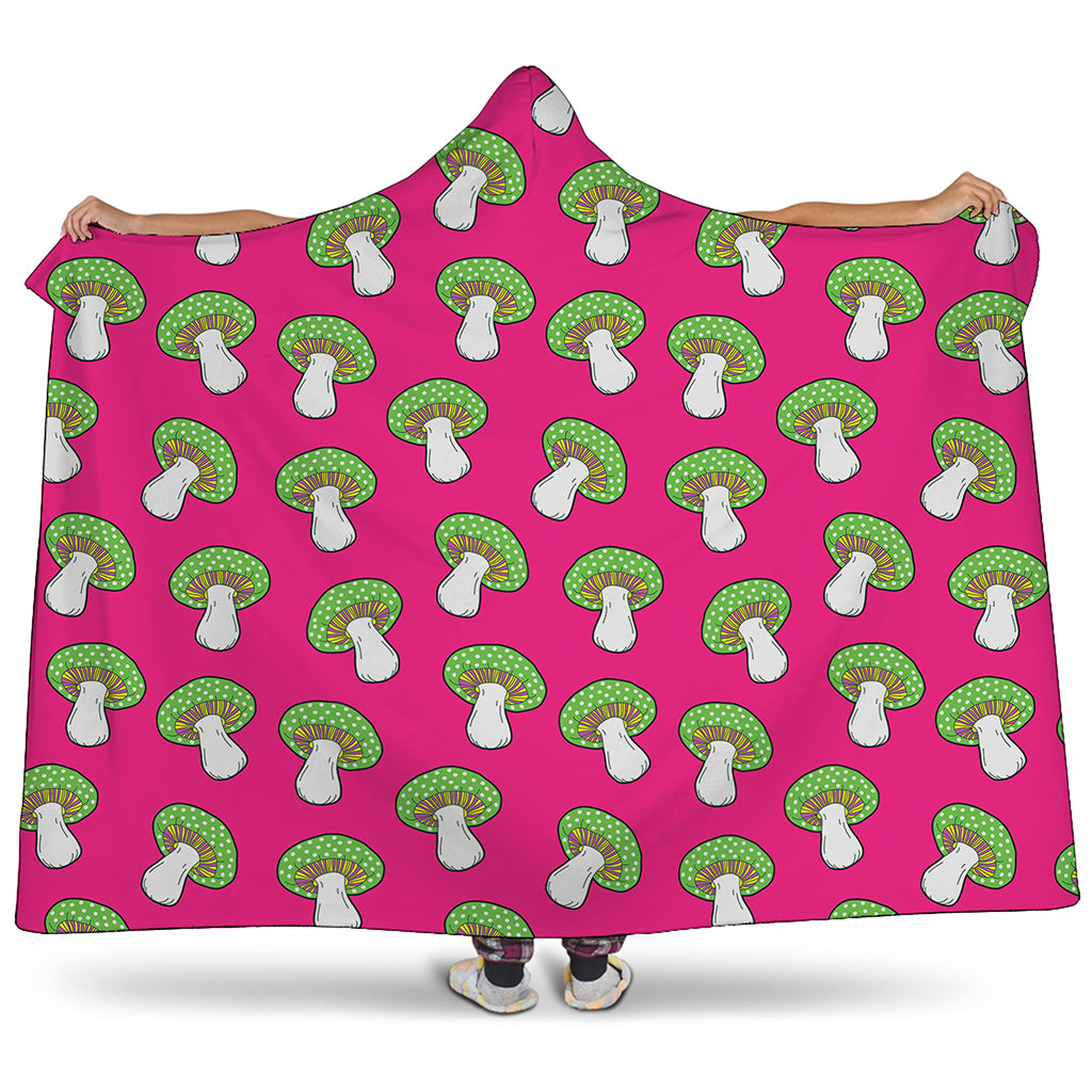 Crazy Mushroom Pattern Print Hooded Blanket