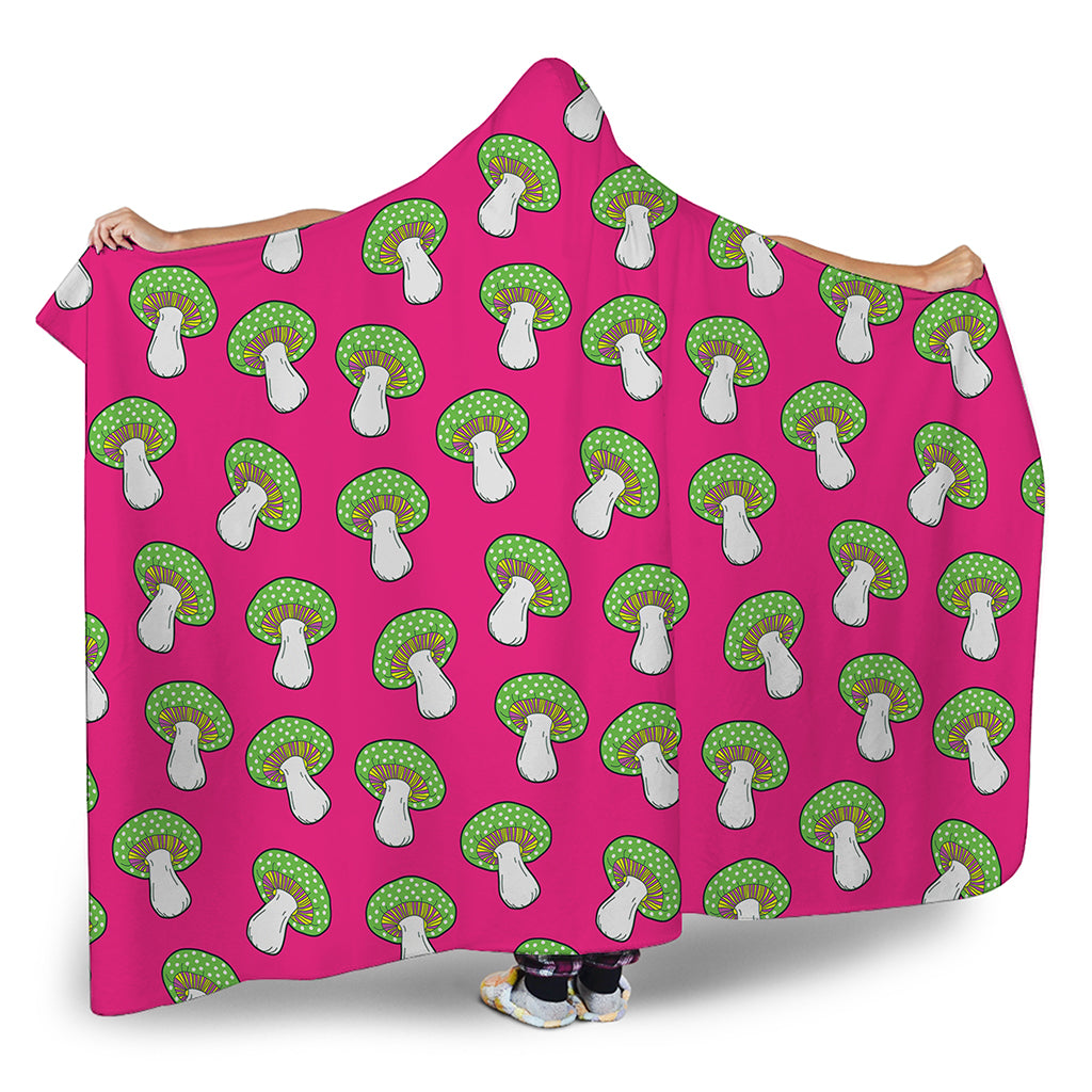 Crazy Mushroom Pattern Print Hooded Blanket