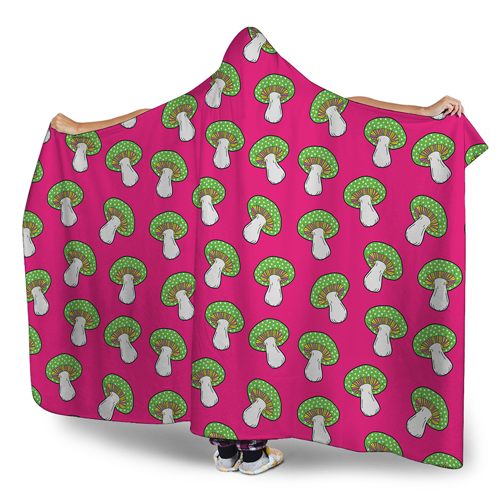 Crazy Mushroom Pattern Print Hooded Blanket