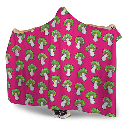 Crazy Mushroom Pattern Print Hooded Blanket
