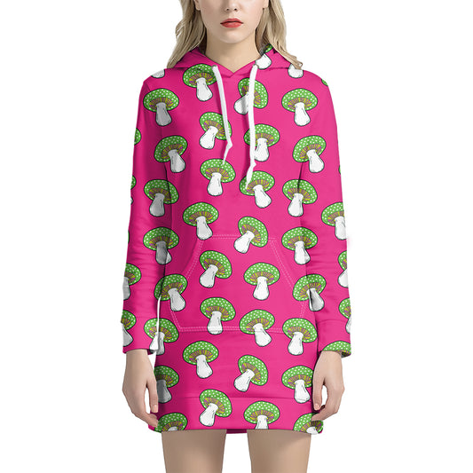 Crazy Mushroom Pattern Print Hoodie Dress
