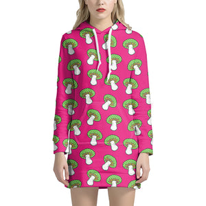 Crazy Mushroom Pattern Print Hoodie Dress