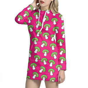 Crazy Mushroom Pattern Print Hoodie Dress