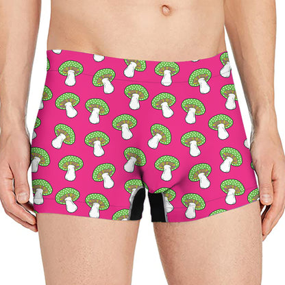 Crazy Mushroom Pattern Print Men's Boxer Briefs