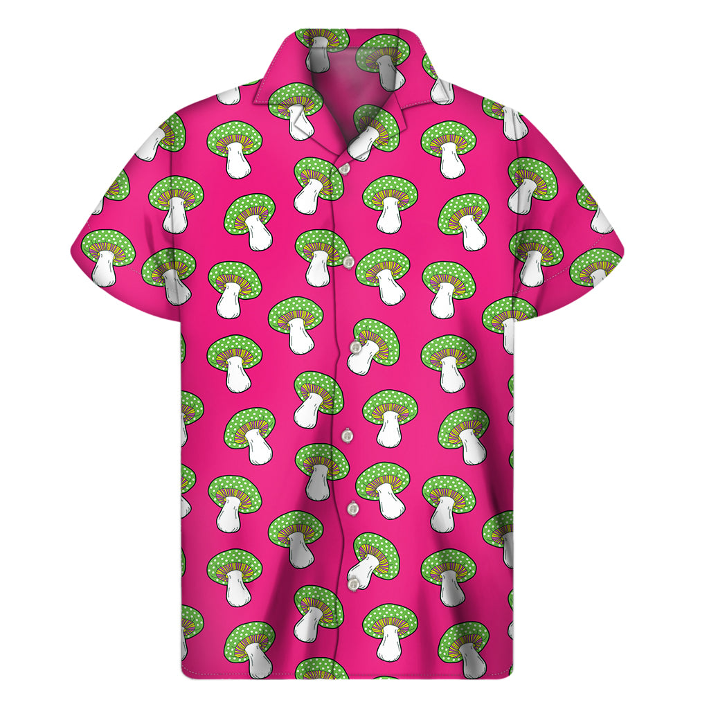 Crazy Mushroom Pattern Print Men's Short Sleeve Shirt