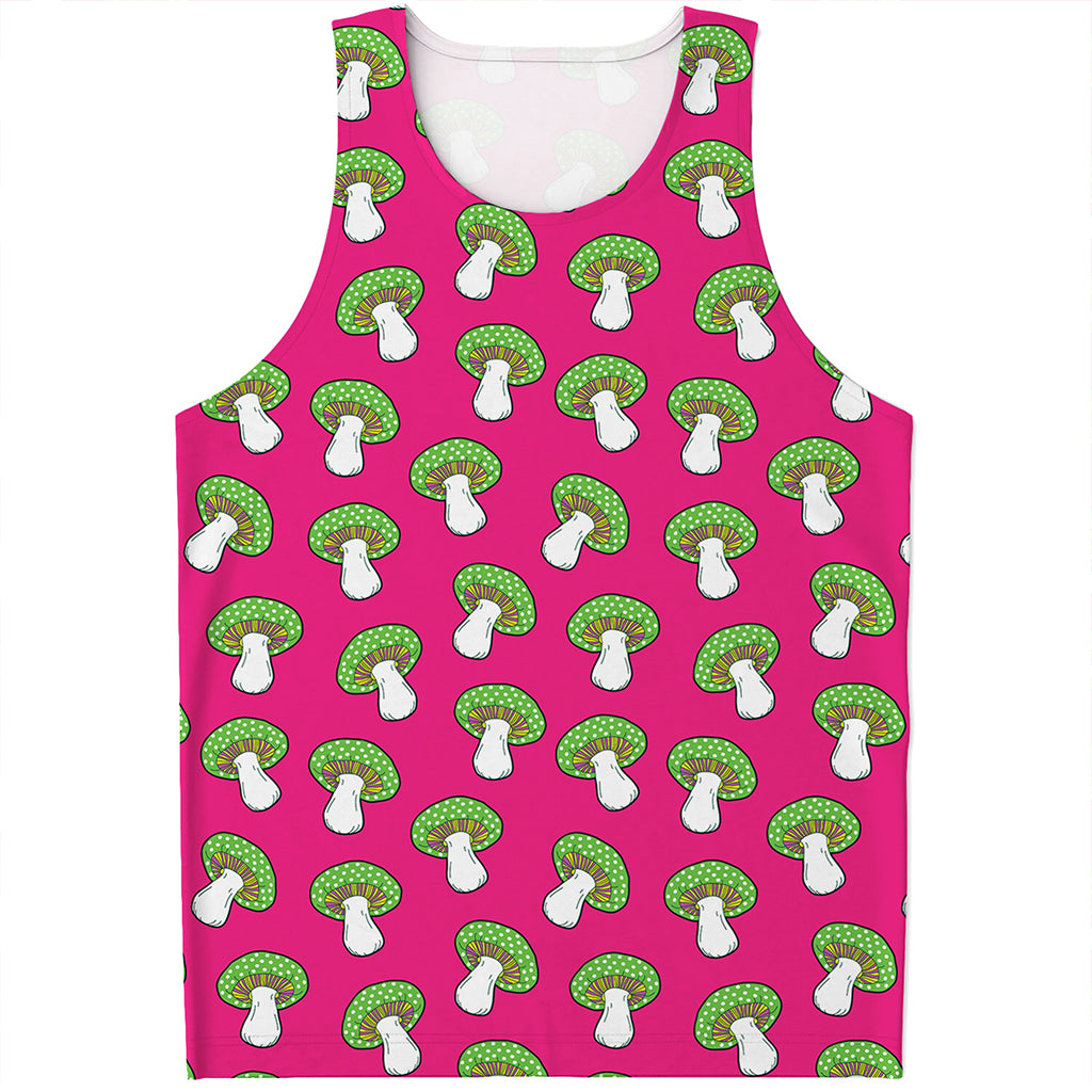 Crazy Mushroom Pattern Print Men's Tank Top