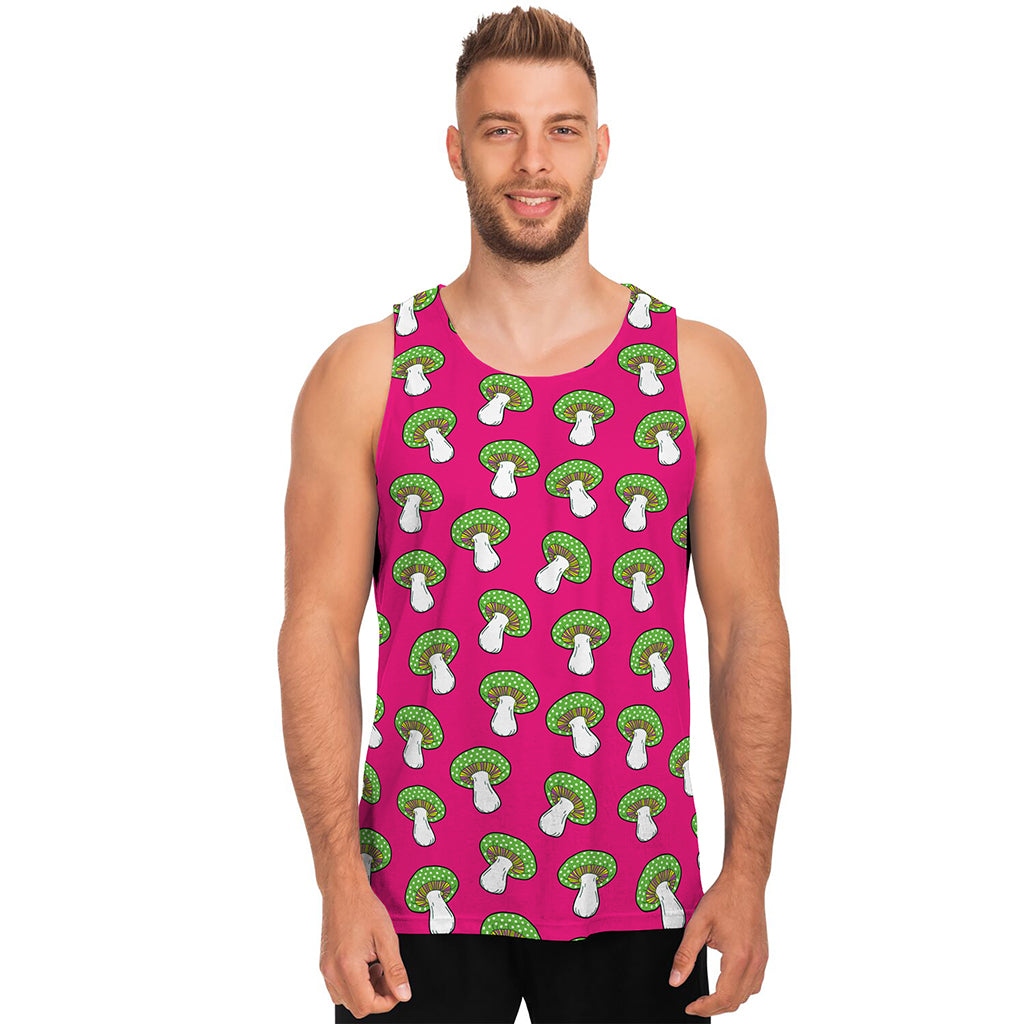 Crazy Mushroom Pattern Print Men's Tank Top