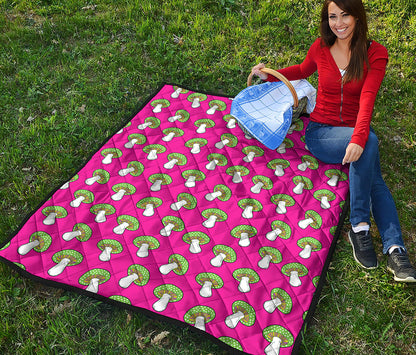 Crazy Mushroom Pattern Print Quilt