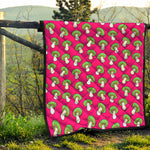 Crazy Mushroom Pattern Print Quilt