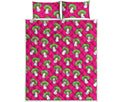 Crazy Mushroom Pattern Print Quilt Bed Set