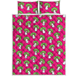 Crazy Mushroom Pattern Print Quilt Bed Set