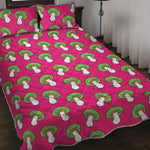 Crazy Mushroom Pattern Print Quilt Bed Set