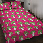 Crazy Mushroom Pattern Print Quilt Bed Set