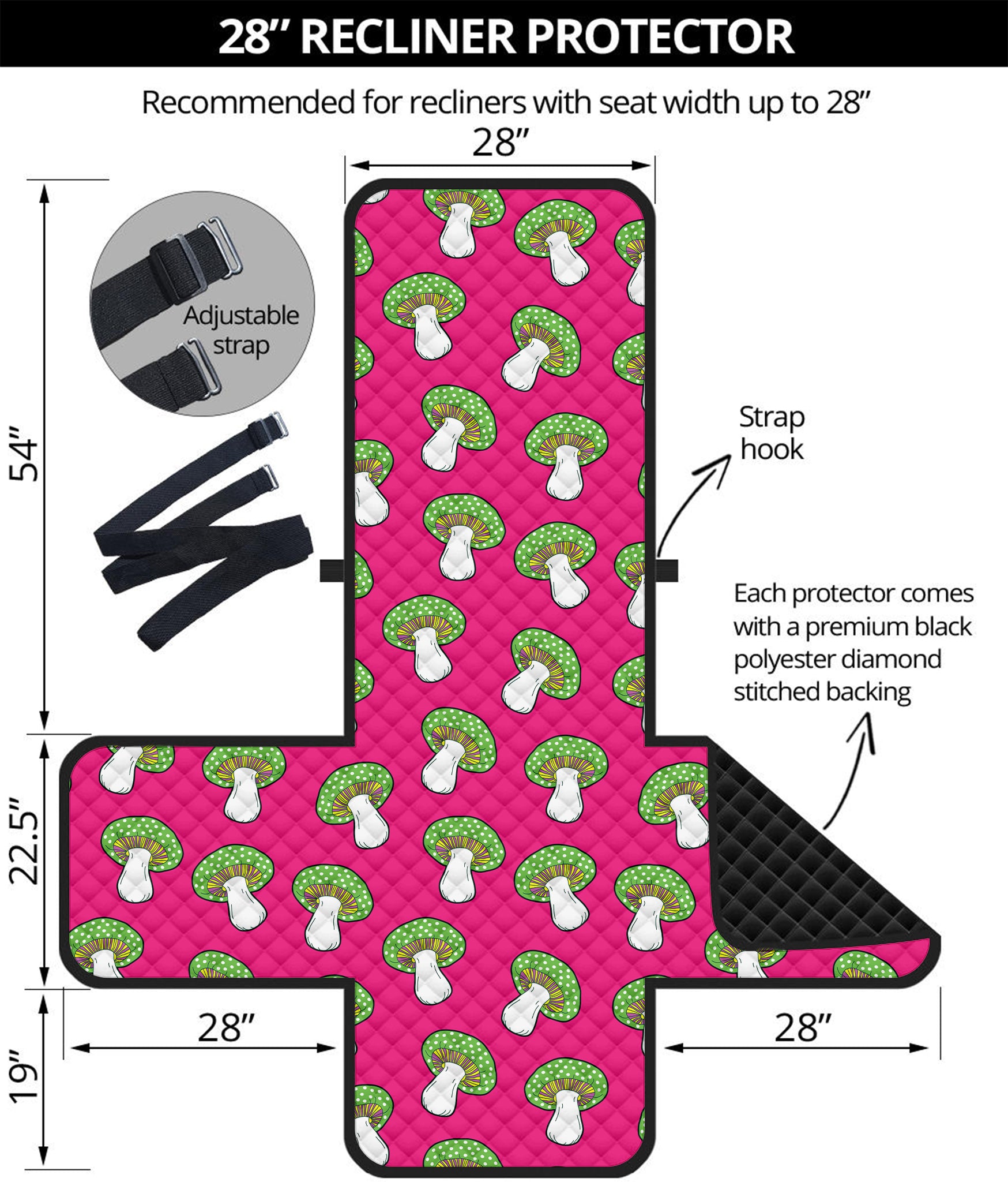 Crazy Mushroom Pattern Print Recliner Protector