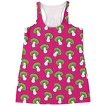Crazy Mushroom Pattern Print Women's Racerback Tank Top