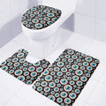 Creepy Eyeball Pattern Print 3 Piece Bath Mat Set