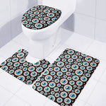 Creepy Eyeball Pattern Print 3 Piece Bath Mat Set