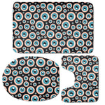 Creepy Eyeball Pattern Print 3 Piece Bath Mat Set
