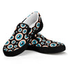 Creepy Eyeball Pattern Print Black Slip On Shoes