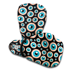 Creepy Eyeball Pattern Print Boxing Gloves