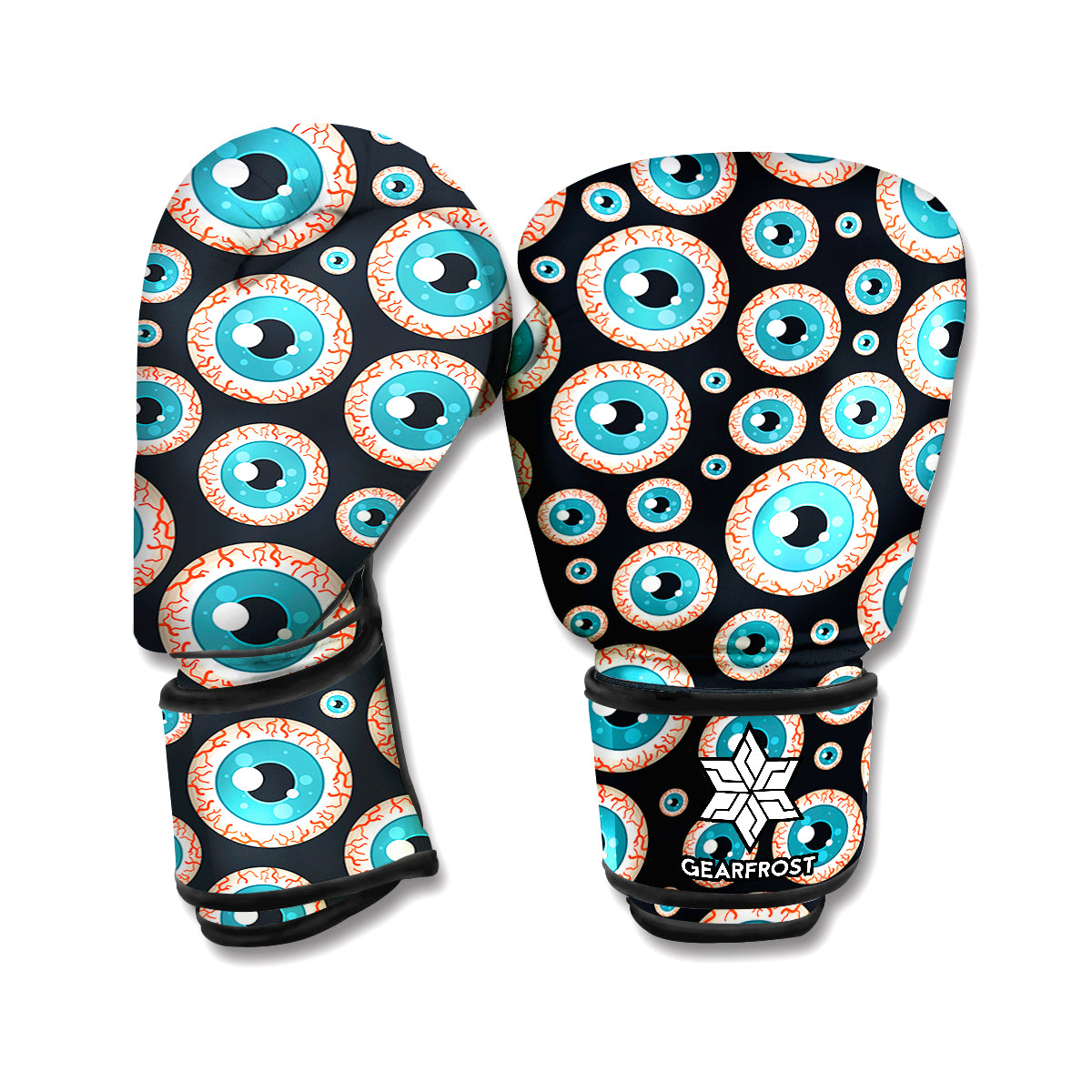 Creepy Eyeball Pattern Print Boxing Gloves