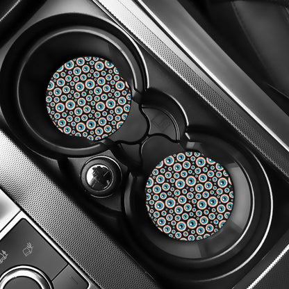 Creepy Eyeball Pattern Print Car Coasters