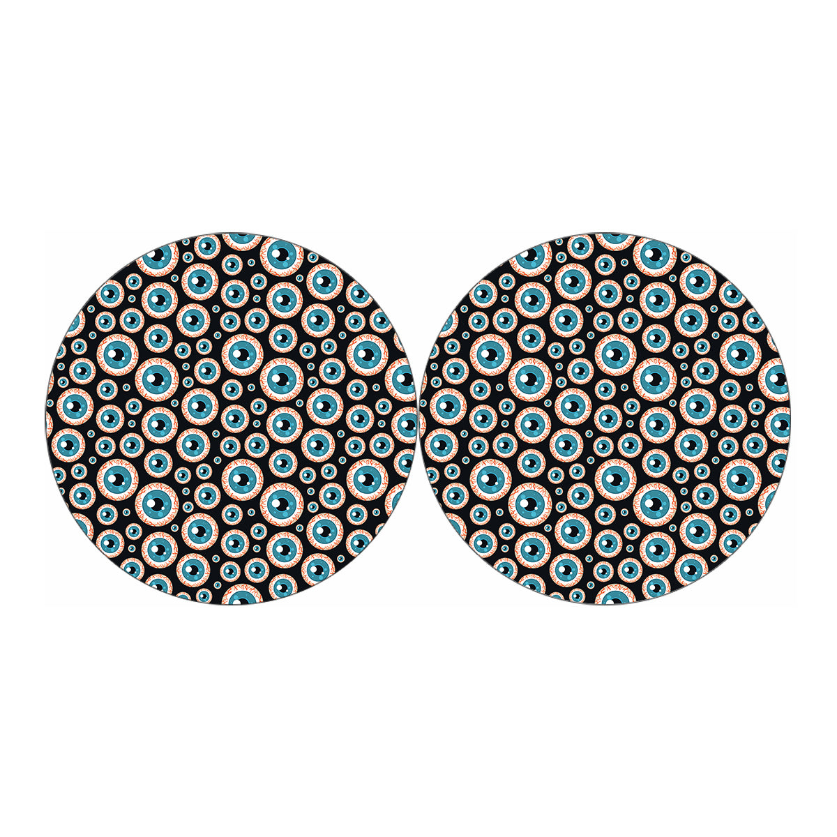 Creepy Eyeball Pattern Print Car Coasters