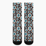 Creepy Eyeball Pattern Print Crew Socks