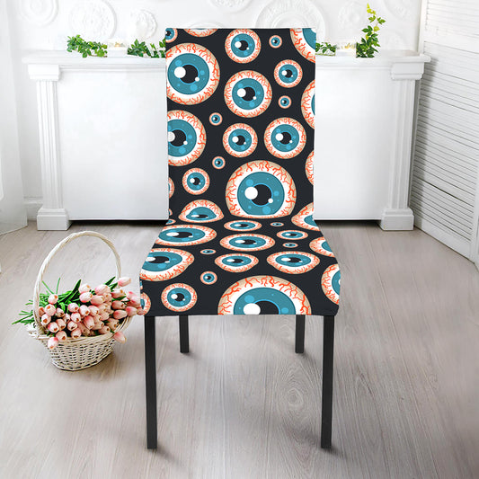 Creepy Eyeball Pattern Print Dining Chair Slipcover