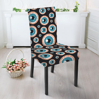 Creepy Eyeball Pattern Print Dining Chair Slipcover