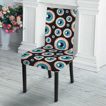 Creepy Eyeball Pattern Print Dining Chair Slipcover