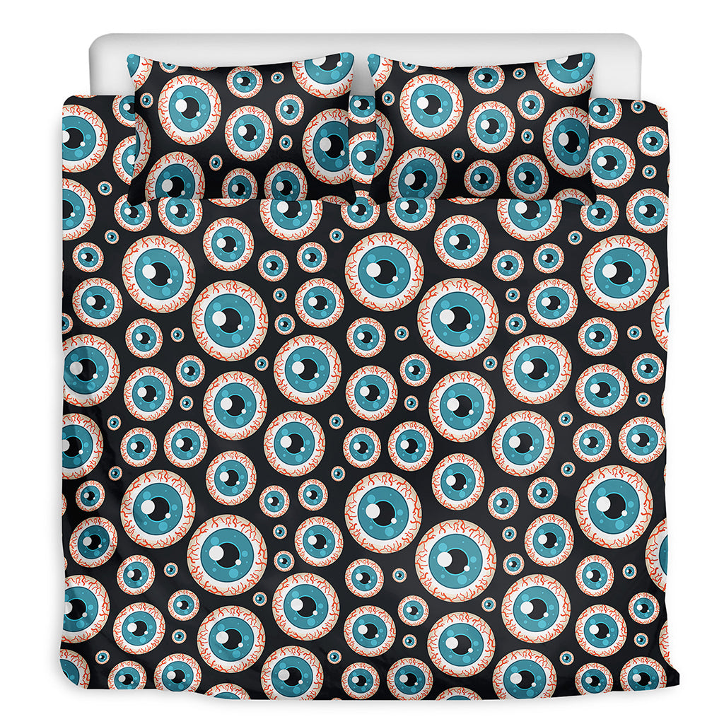 Creepy Eyeball Pattern Print Duvet Cover Bedding Set