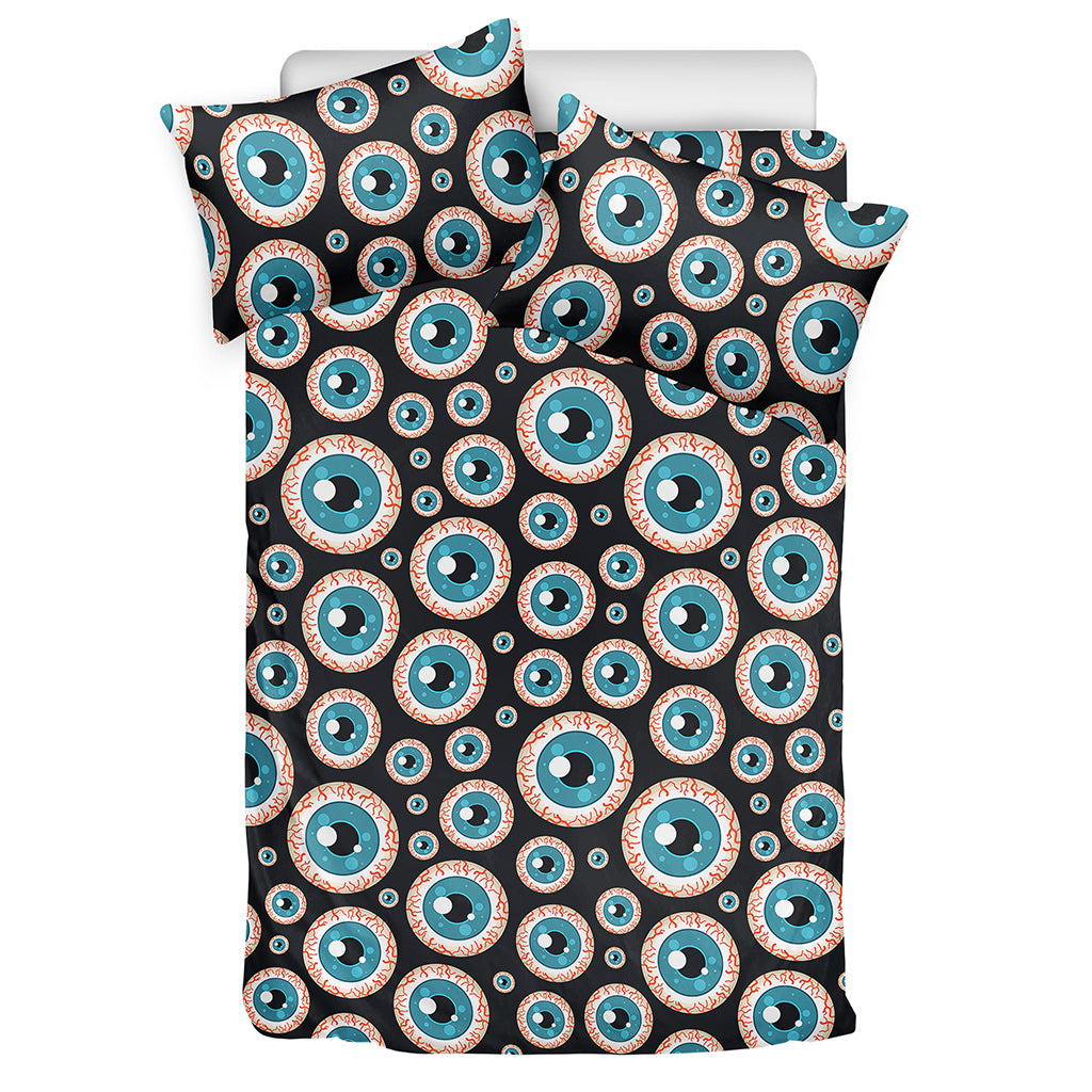 Creepy Eyeball Pattern Print Duvet Cover Bedding Set
