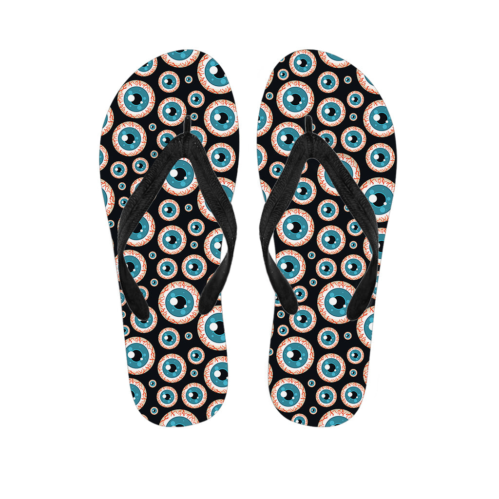 Creepy Eyeball Pattern Print Flip Flops